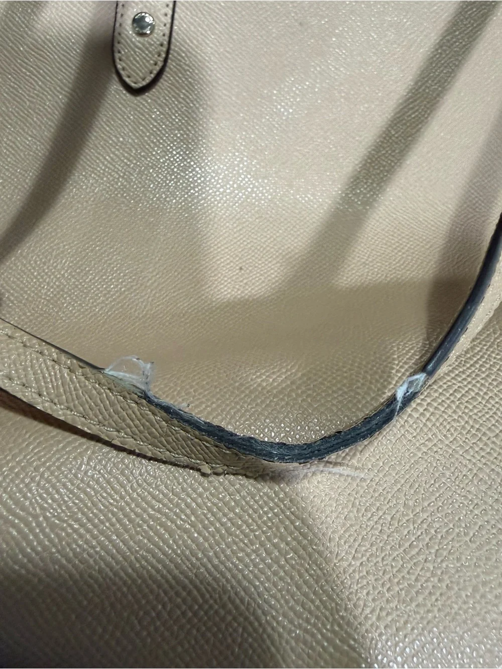 Coach Cream Leather Tote with Gold Logo